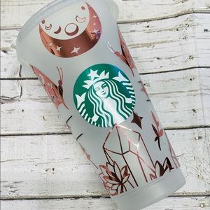 Moon And Crystals Rose Gold Starbucks Cold Cup